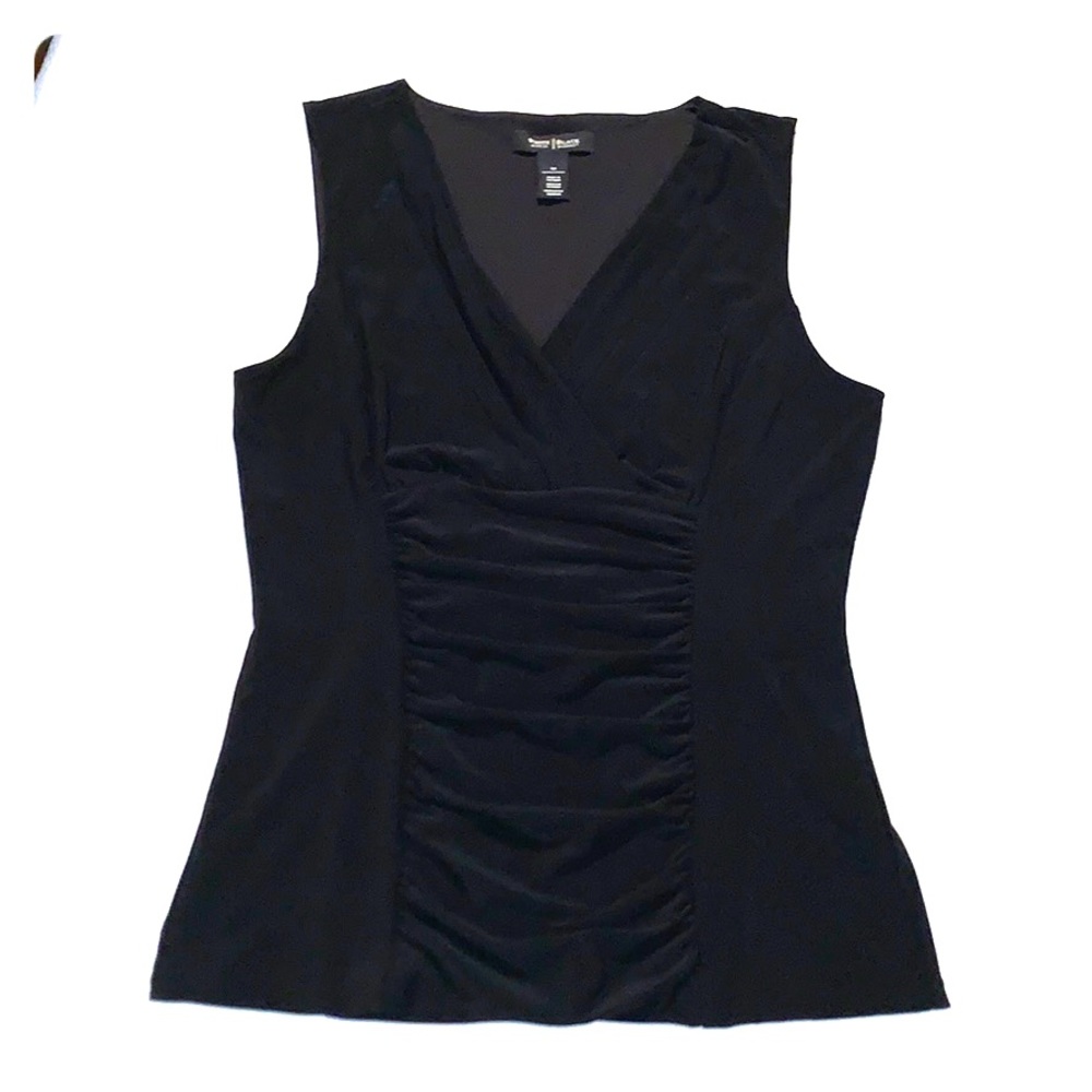 WHBM black dressy tank blouse medium